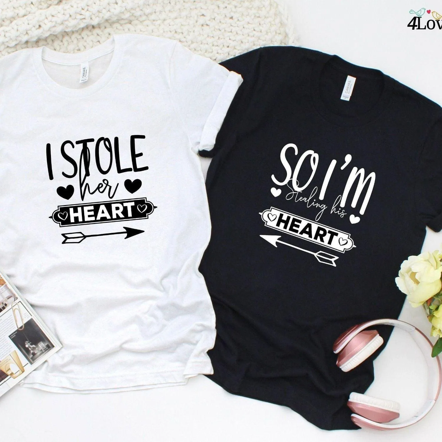 Adorable 'Stealing Hearts' Valentine's Pair - Perfectly Matching Outfits Set For Couples