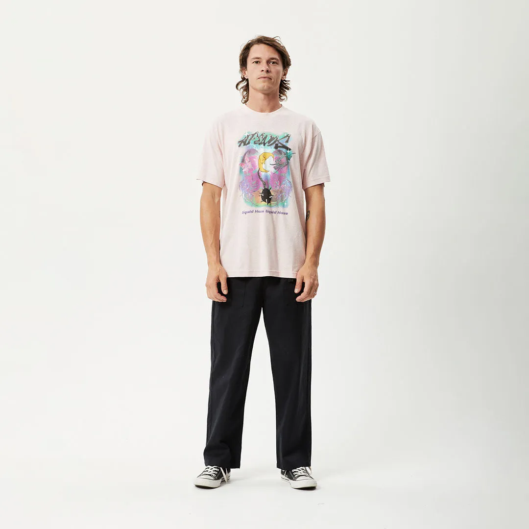 AFENDS Mens Liquid Haze - Boxy T-Shirt - Lotus