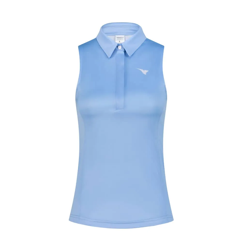 Aguila Women’s Sleeveless Golf Polo – Sky Blue Performance Shirt