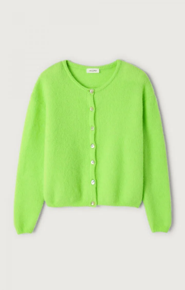 American Vintage – Vitow Button Front Cardigan in Fluorescent Apple