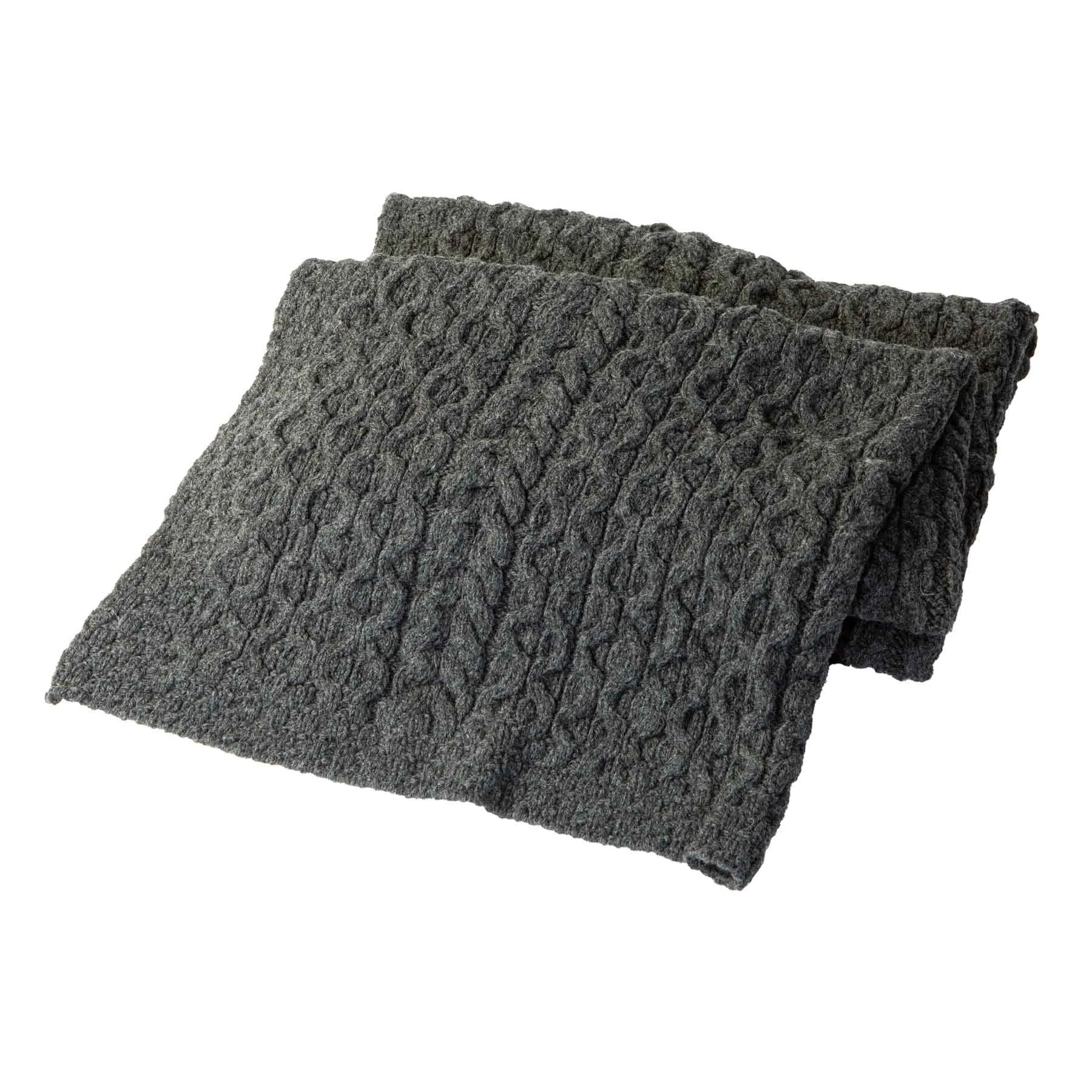 Aran Fisherman Honeycomb Blanket- Grey