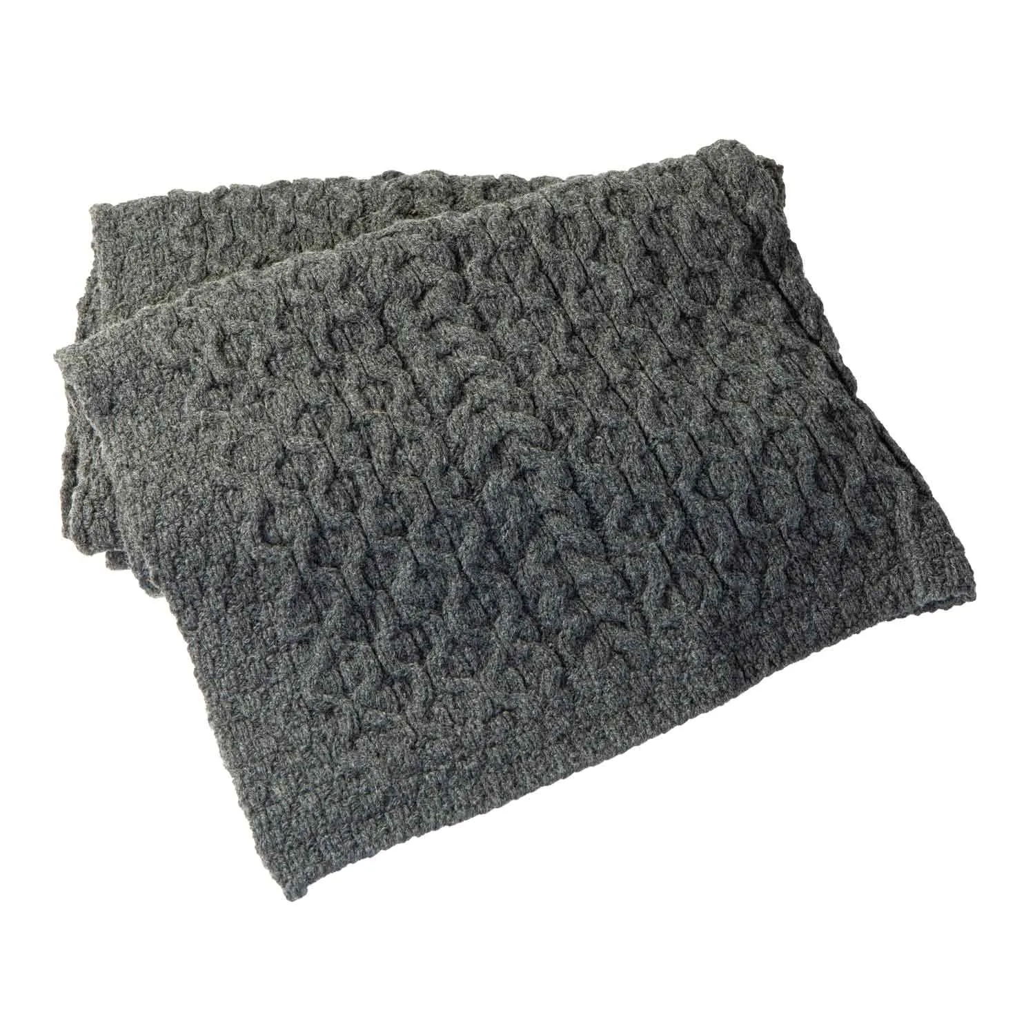 Aran Fisherman Honeycomb Blanket- Grey