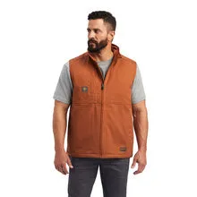 Ariat Men's Rebar Washed DuraCanvas­™ Copper Insulated Vest 10037636