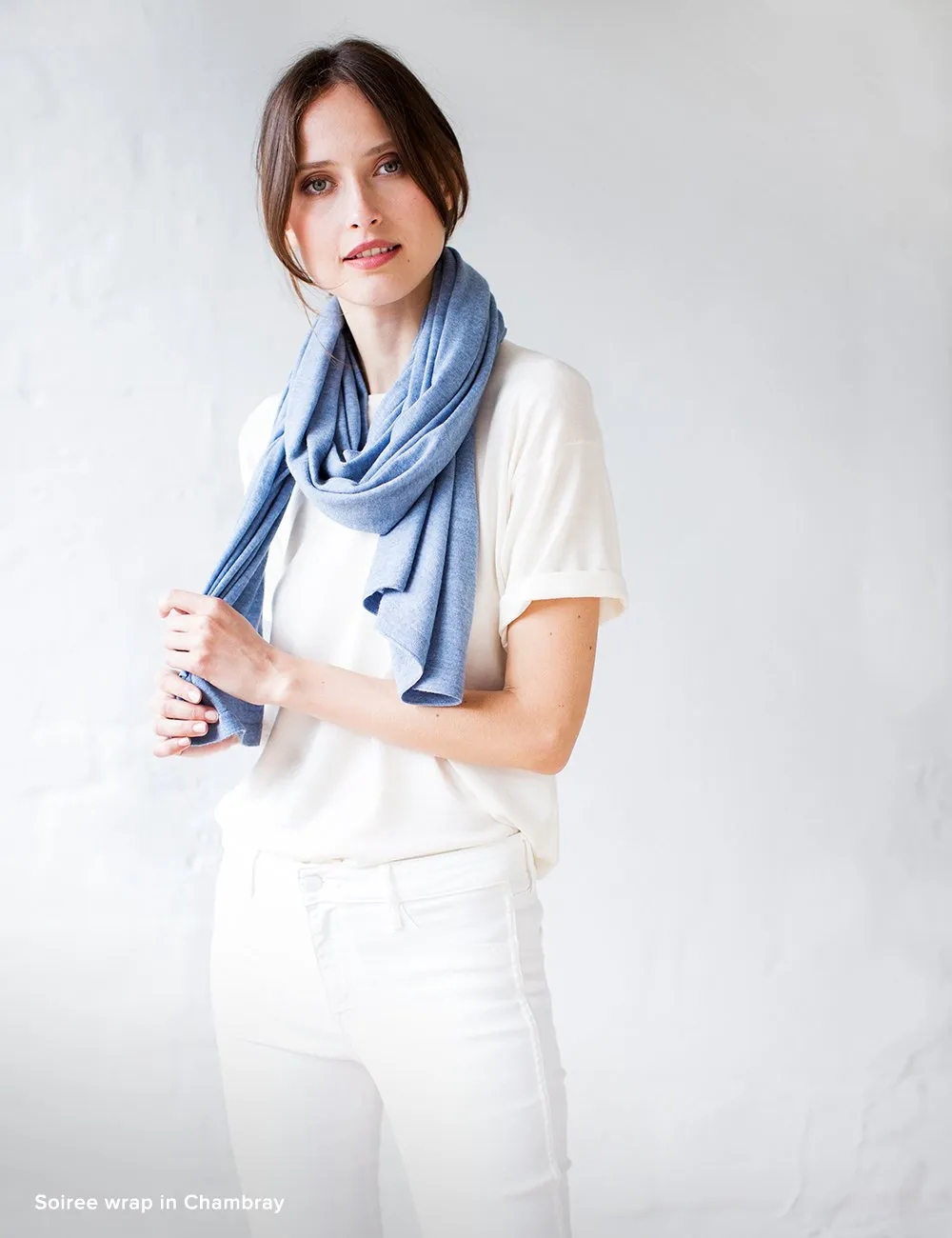 Australian Superfine Merino Wrap - Chambray