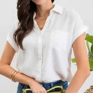 Avery Blouse in White