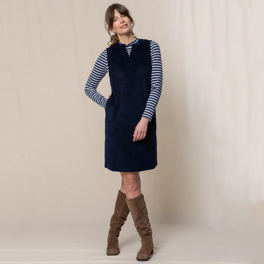 Belle Navy Cord Dress