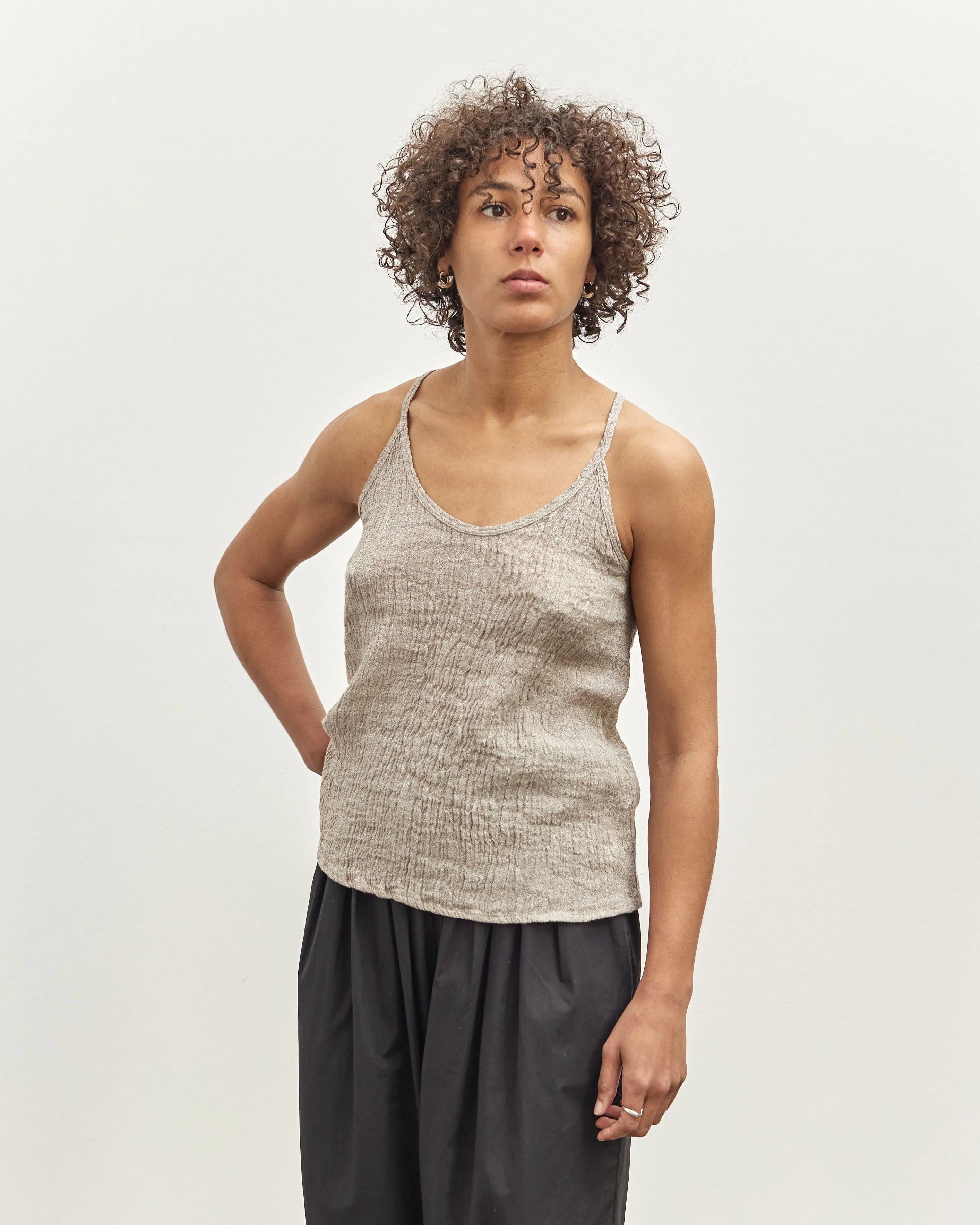 Black Crane Textured Cami, Ash