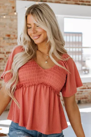 Bobby Shirred Flutter Sleeve Blouse | DROPSHIP