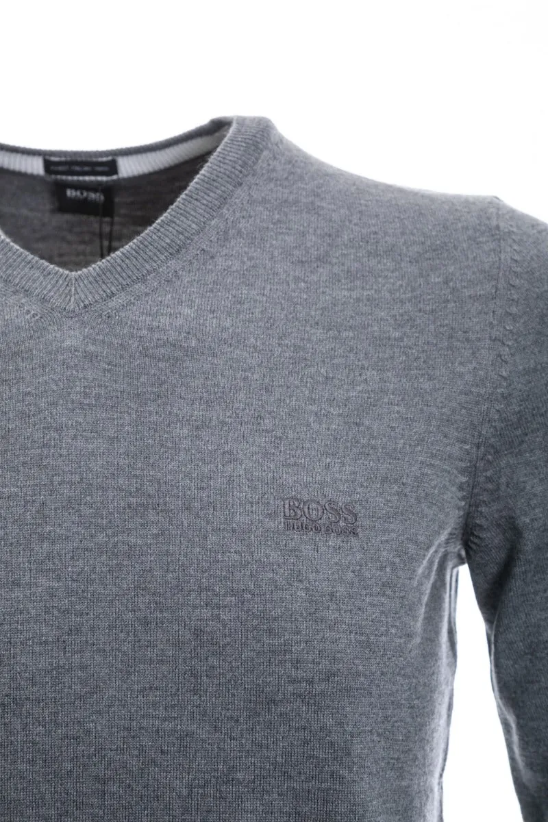 BOSS Baram-L Knitwear in Light Grey