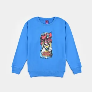 Boys Cotton Terry Sweatshirt Transformer-Blue