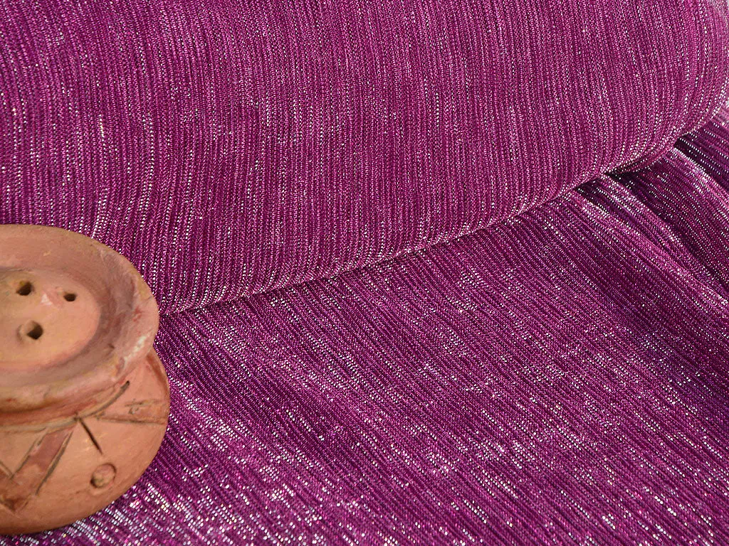 Bright Violet Plain Crushed Shimmer Terylene Mesh Net Fabric