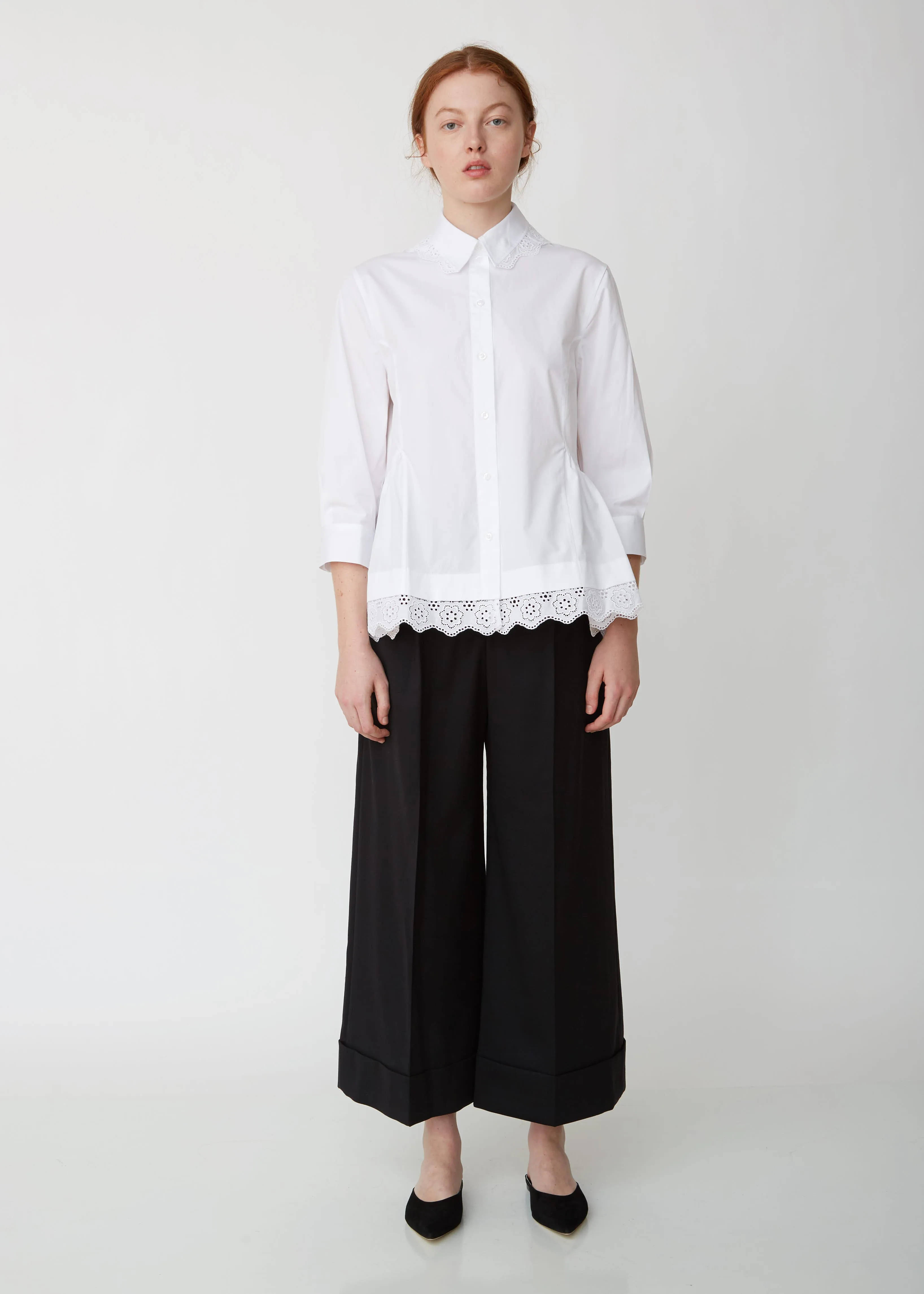 Broderie Anglaise Long Sleeve Shirt