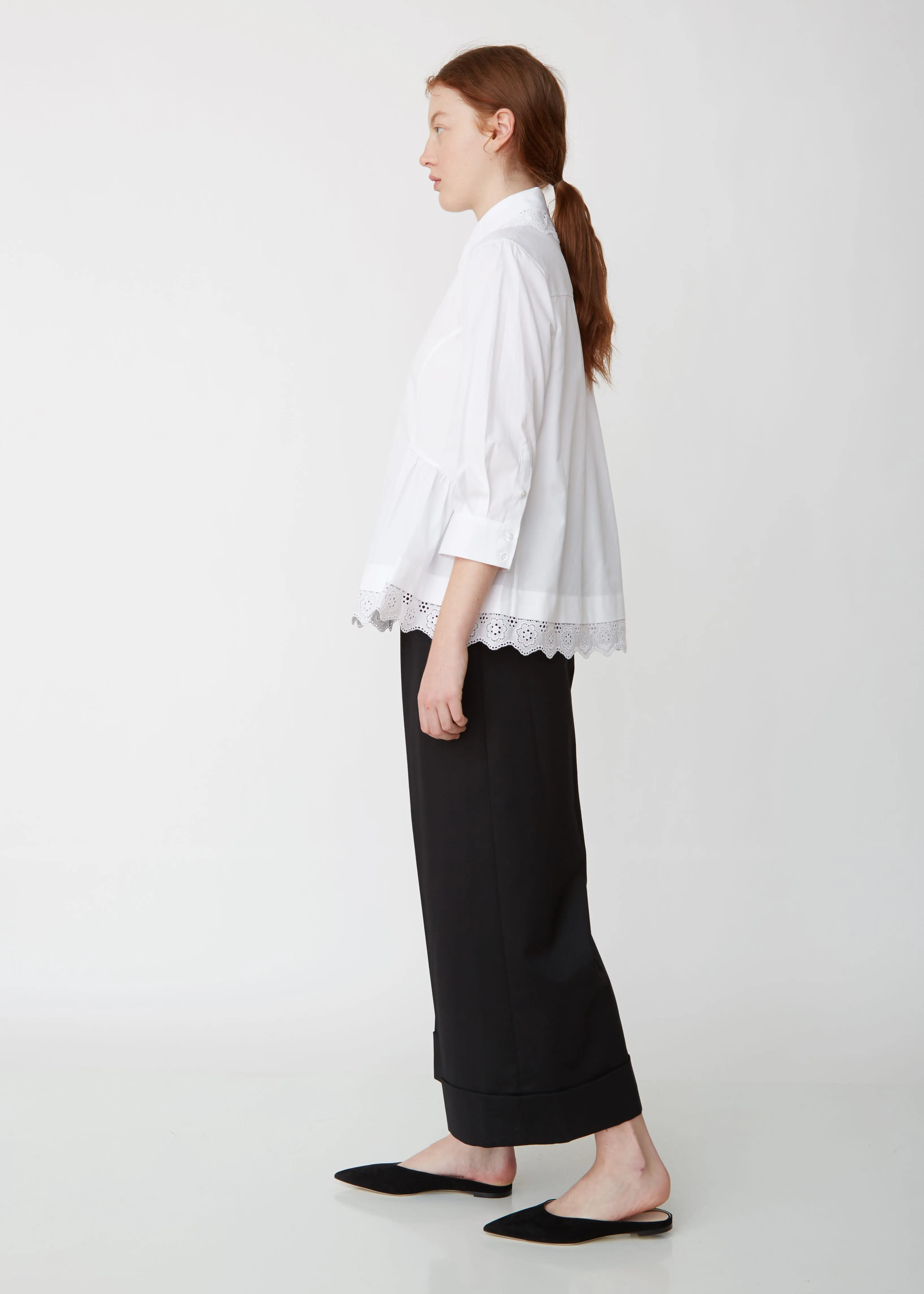 Broderie Anglaise Long Sleeve Shirt