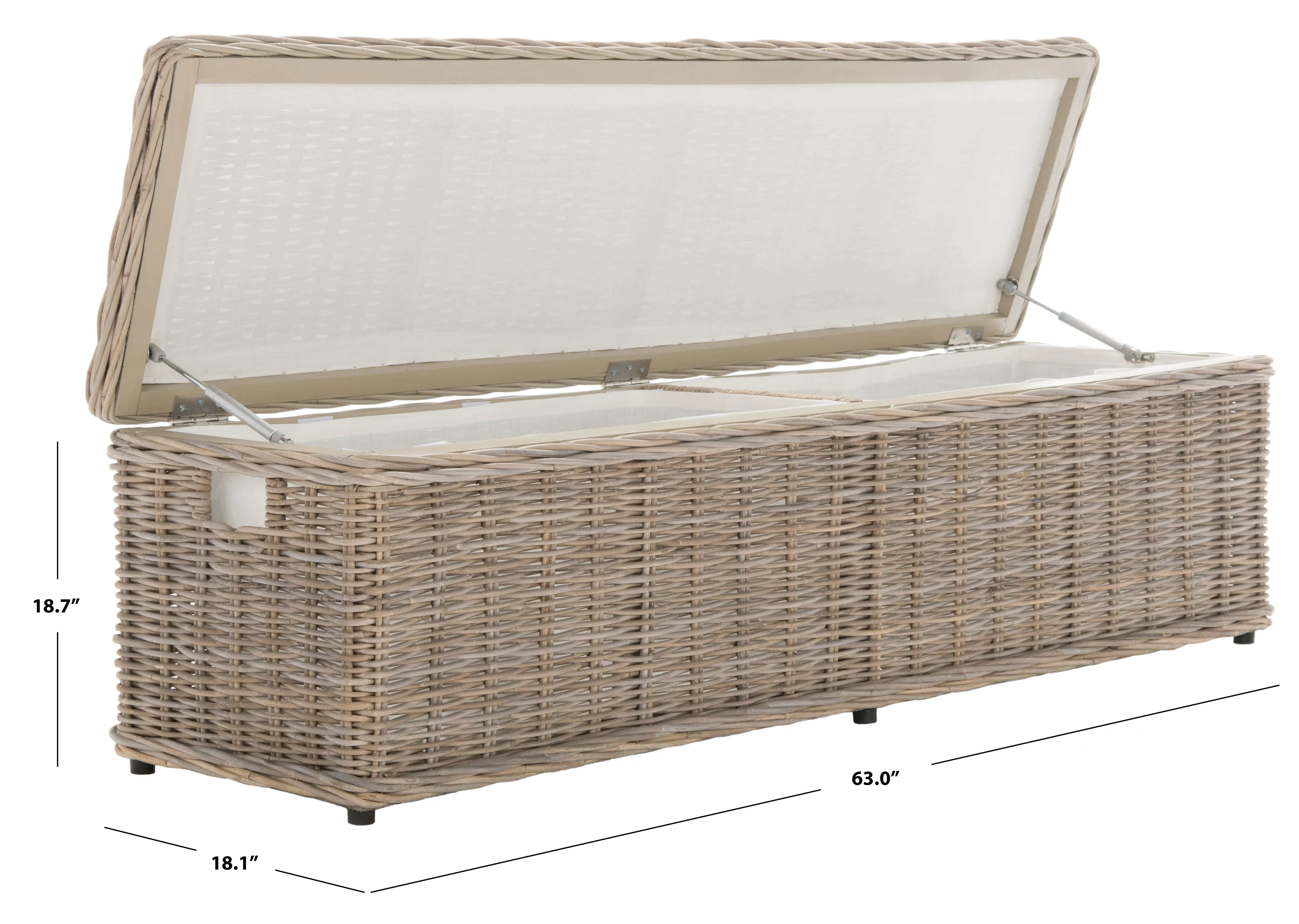 CAIUS WICKER BENCH WITH STORAGE