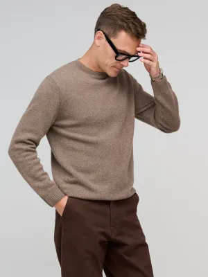 Cashmere/Lambswool Crew,  Light Brown