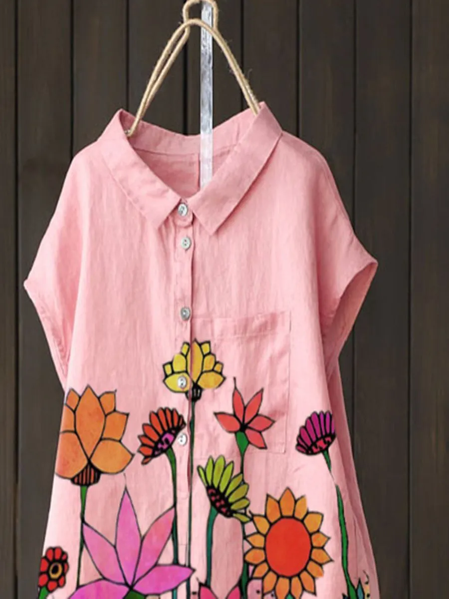 Casual Floral Romantic Shirts & Tops