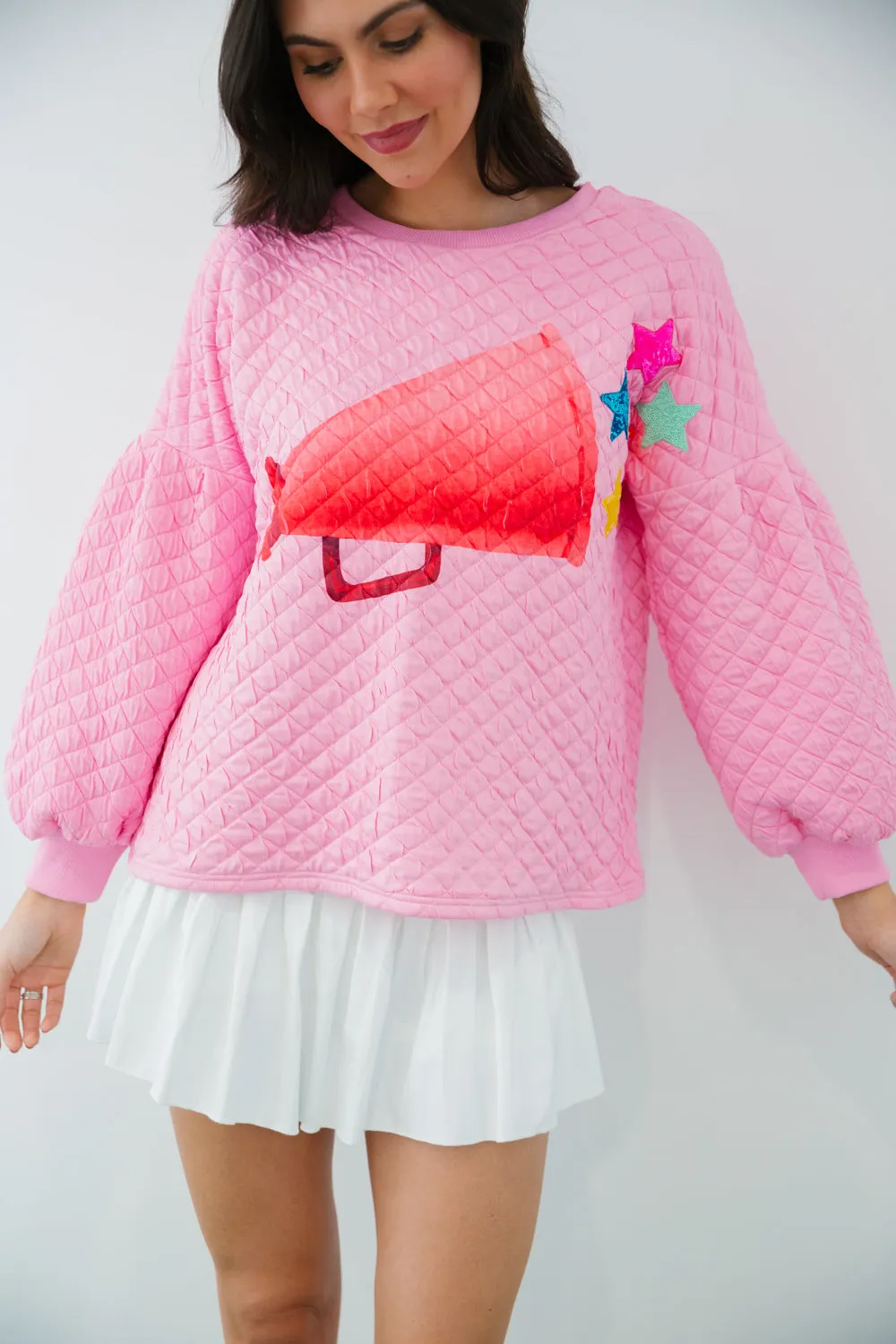 CHEER LOUD QUILTED PULLOVER