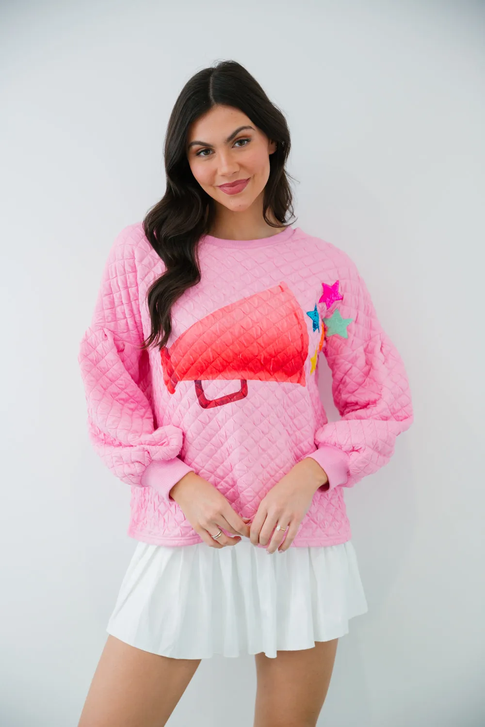 CHEER LOUD QUILTED PULLOVER