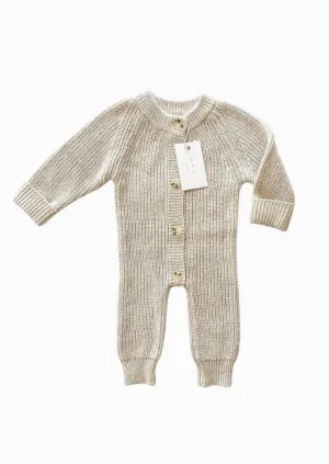 Chunky Knit Playsuit: Oatmeal