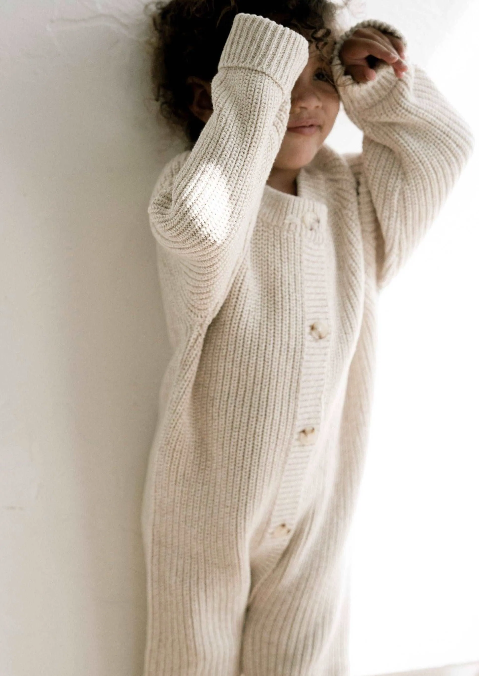 Chunky Knit Playsuit: Oatmeal