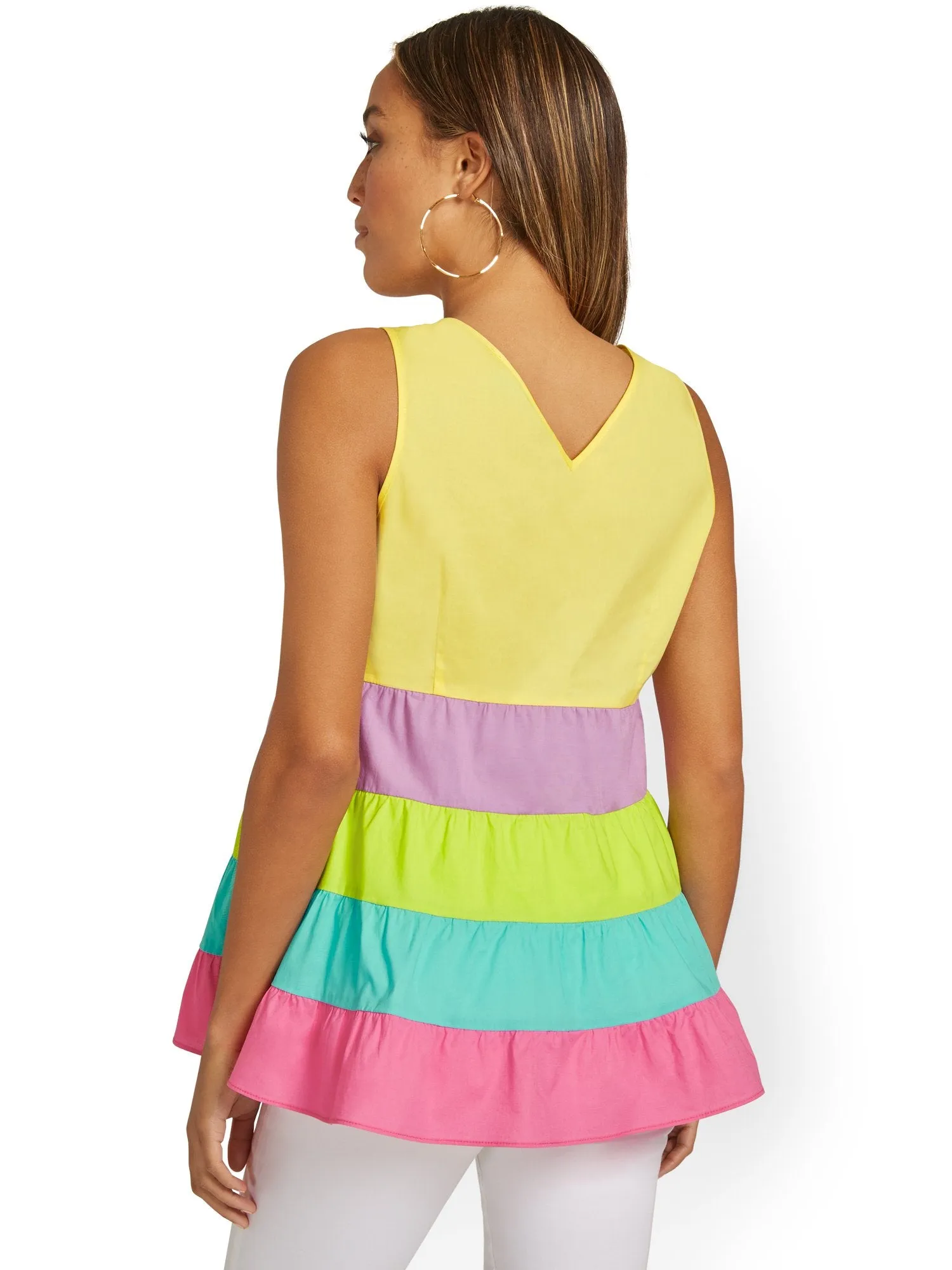 Colorblock Babydoll Top