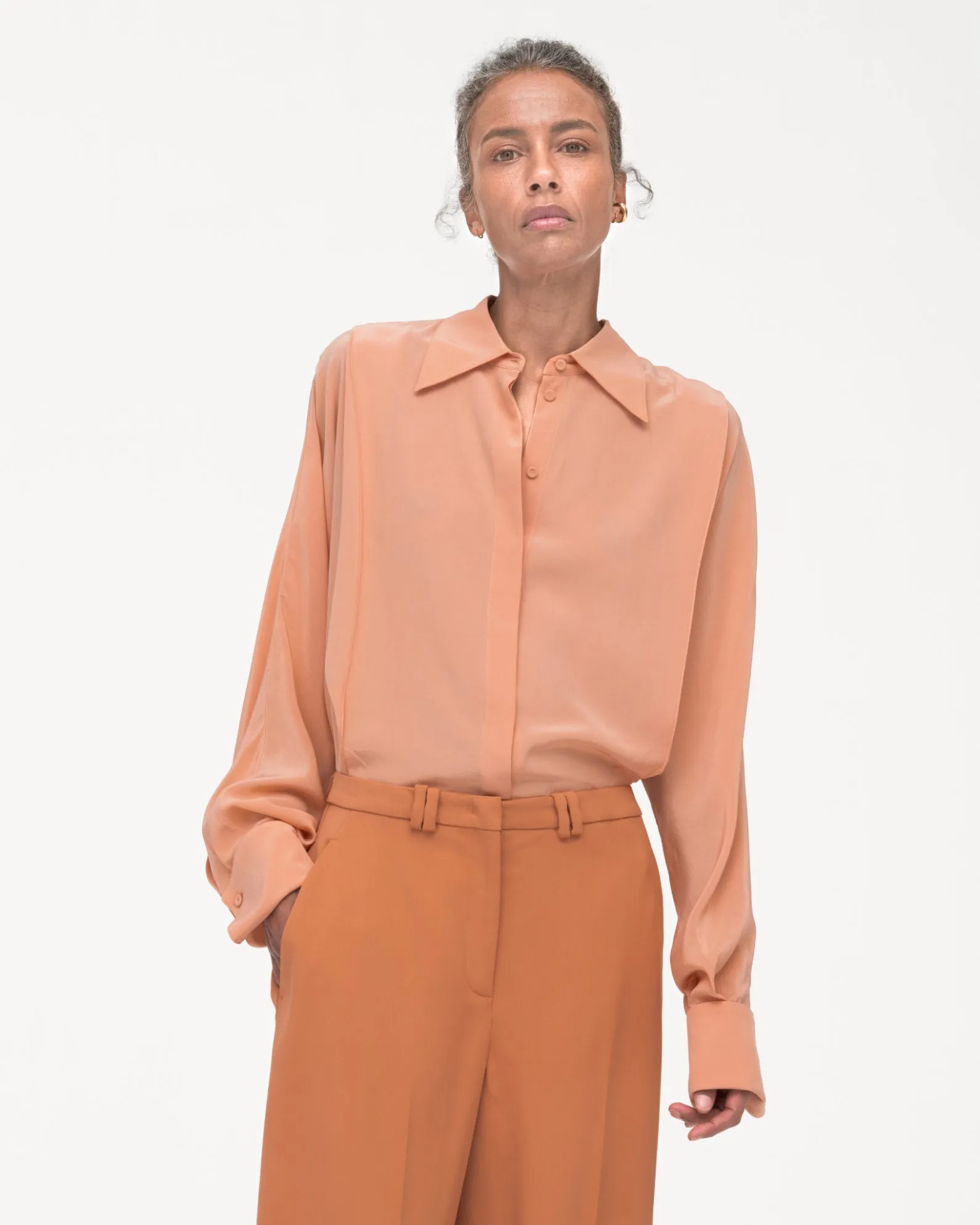 Convertible Pleated Wrap Shirt