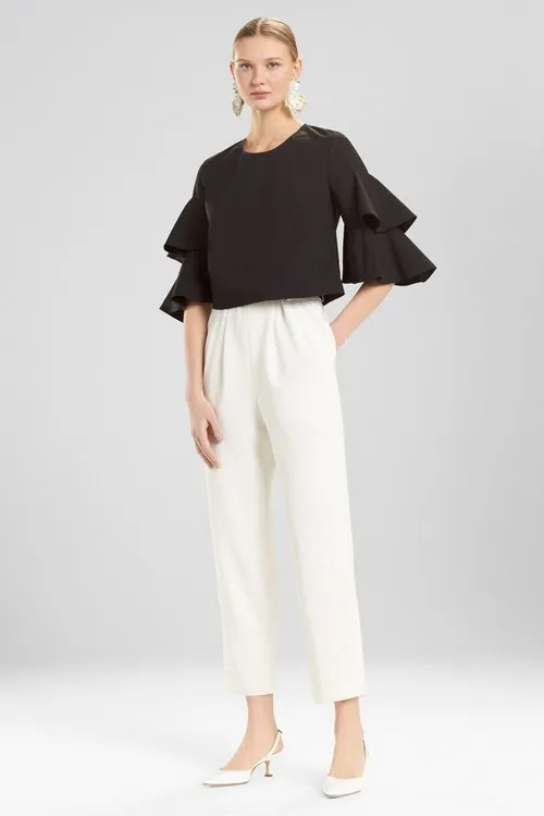 Cotton Poplin Tiered Sleeve Top