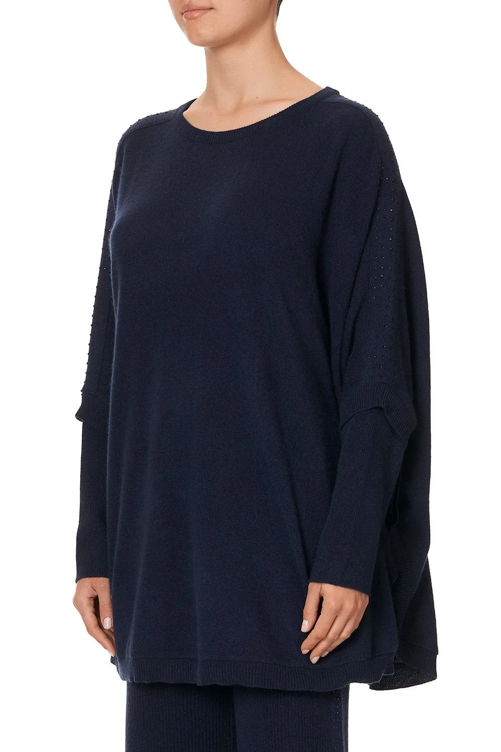 CREW NECK SHORT KNITTED KAFTAN MARE MYSTIQUE