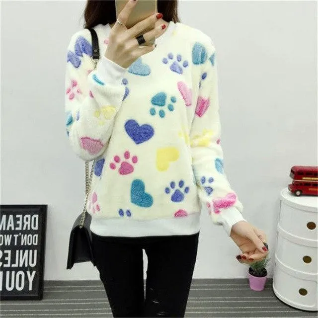 Cute  Women hoody Sweatshirt high quality Long sleeves