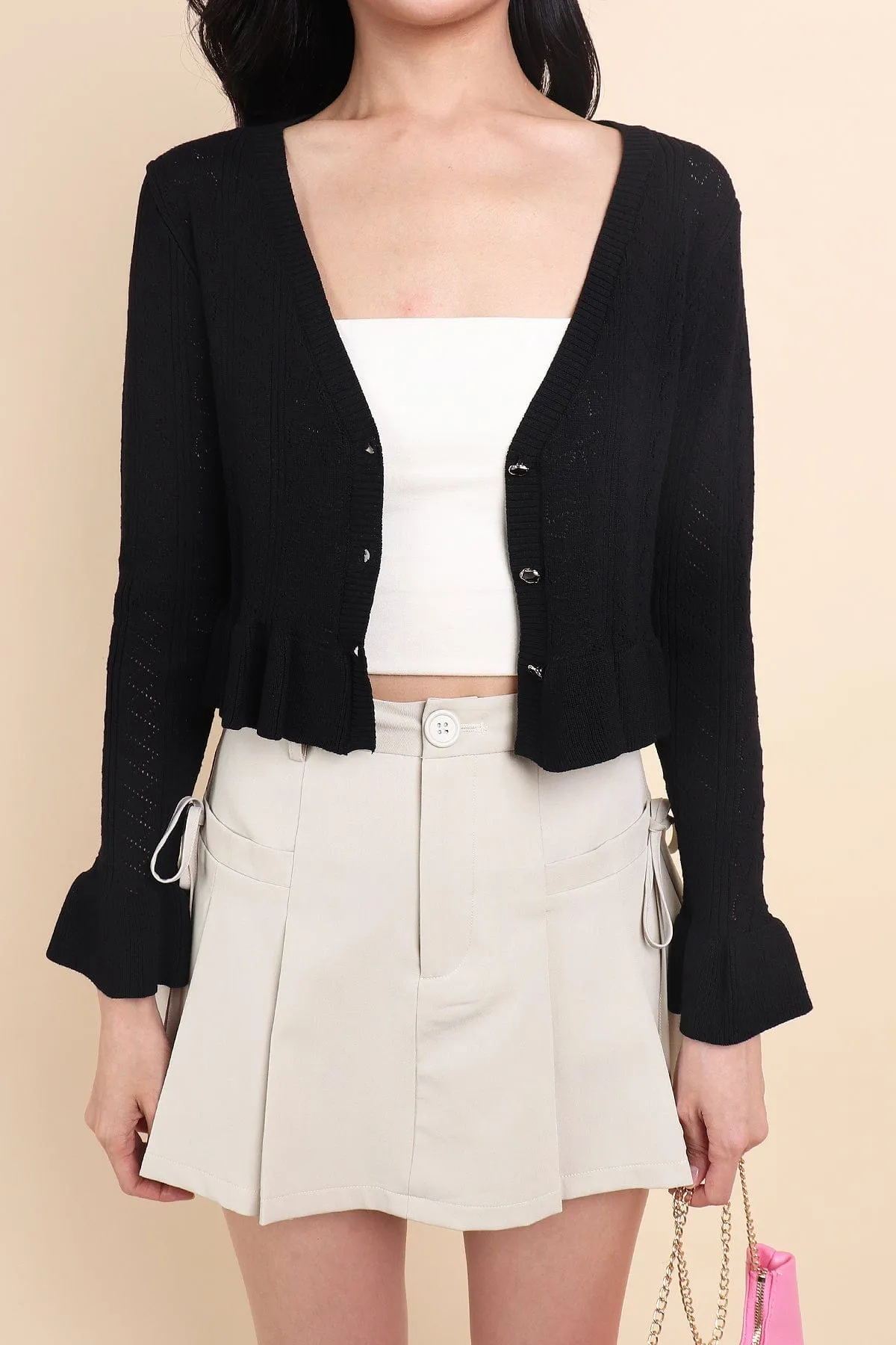 DANNI FLAIR CARDIGAN IN BLACK