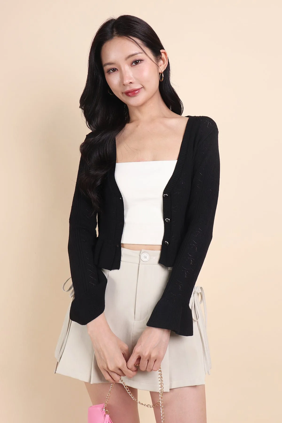 DANNI FLAIR CARDIGAN IN BLACK