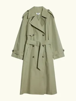 Double Breasted Classic Trench Coat - Khaki