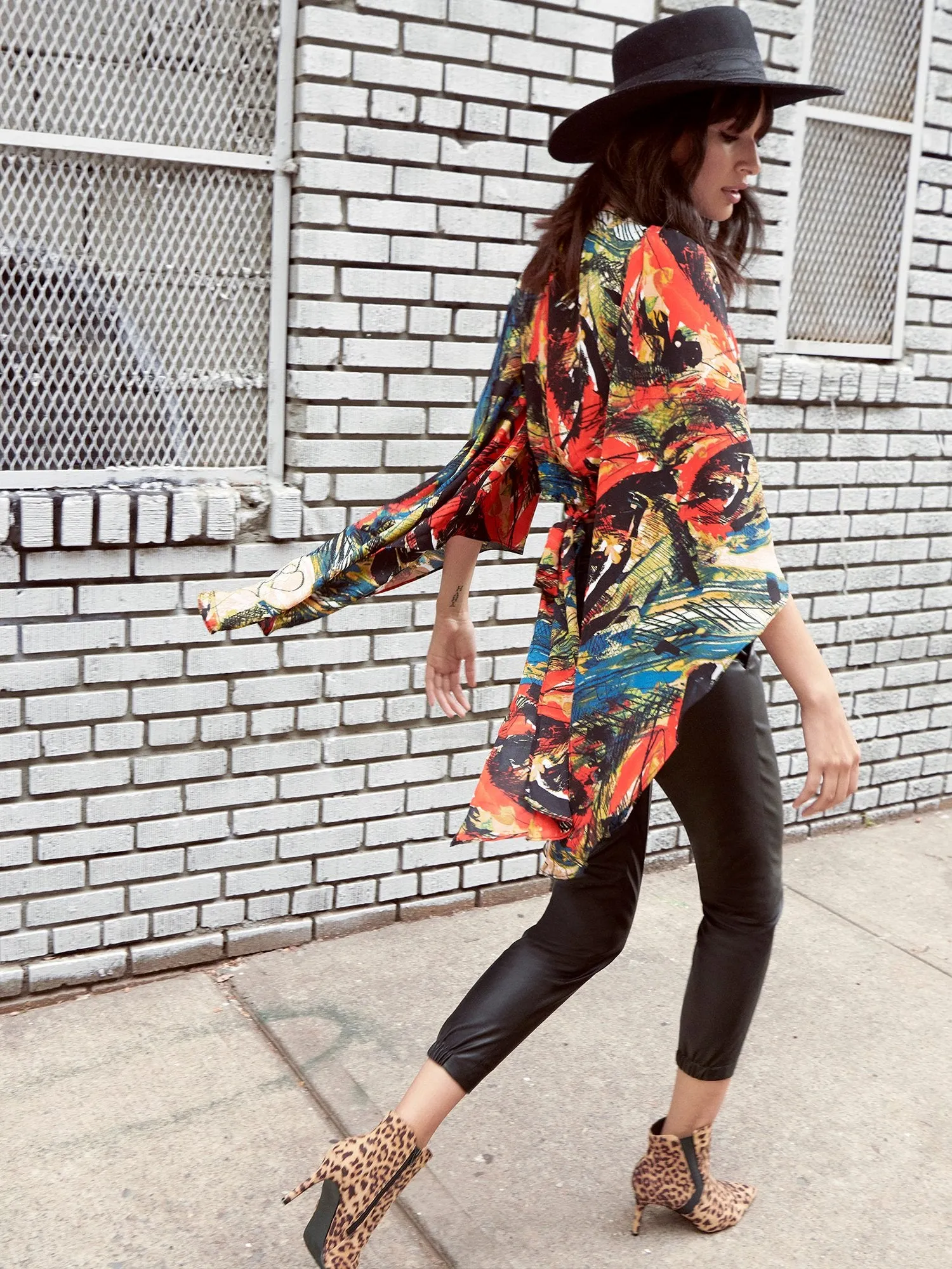 Drama-Sleeve Wrap Blouse - NYC Strong Collection