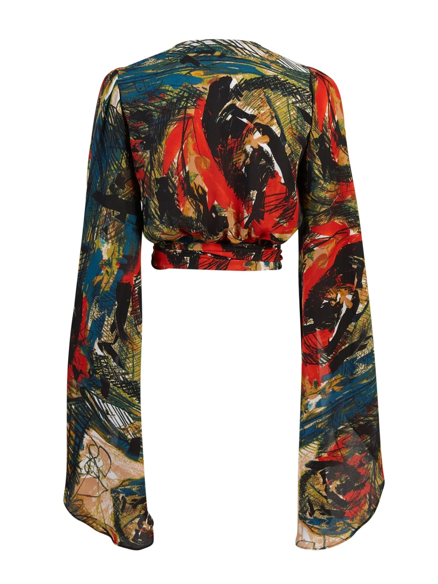 Drama-Sleeve Wrap Blouse - NYC Strong Collection