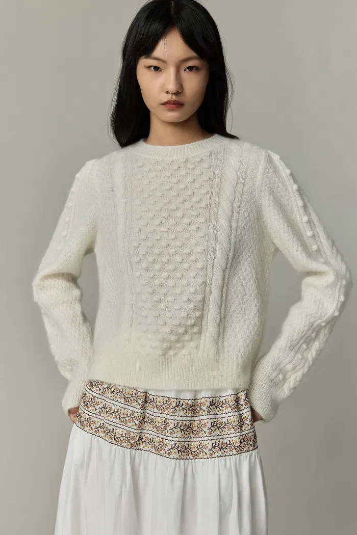 Eliza Cable Sweater in Mohair Knit