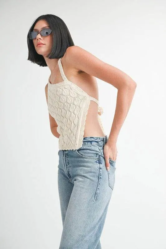 Emory Park Asymmetrical Shoulder Top With Back Tie