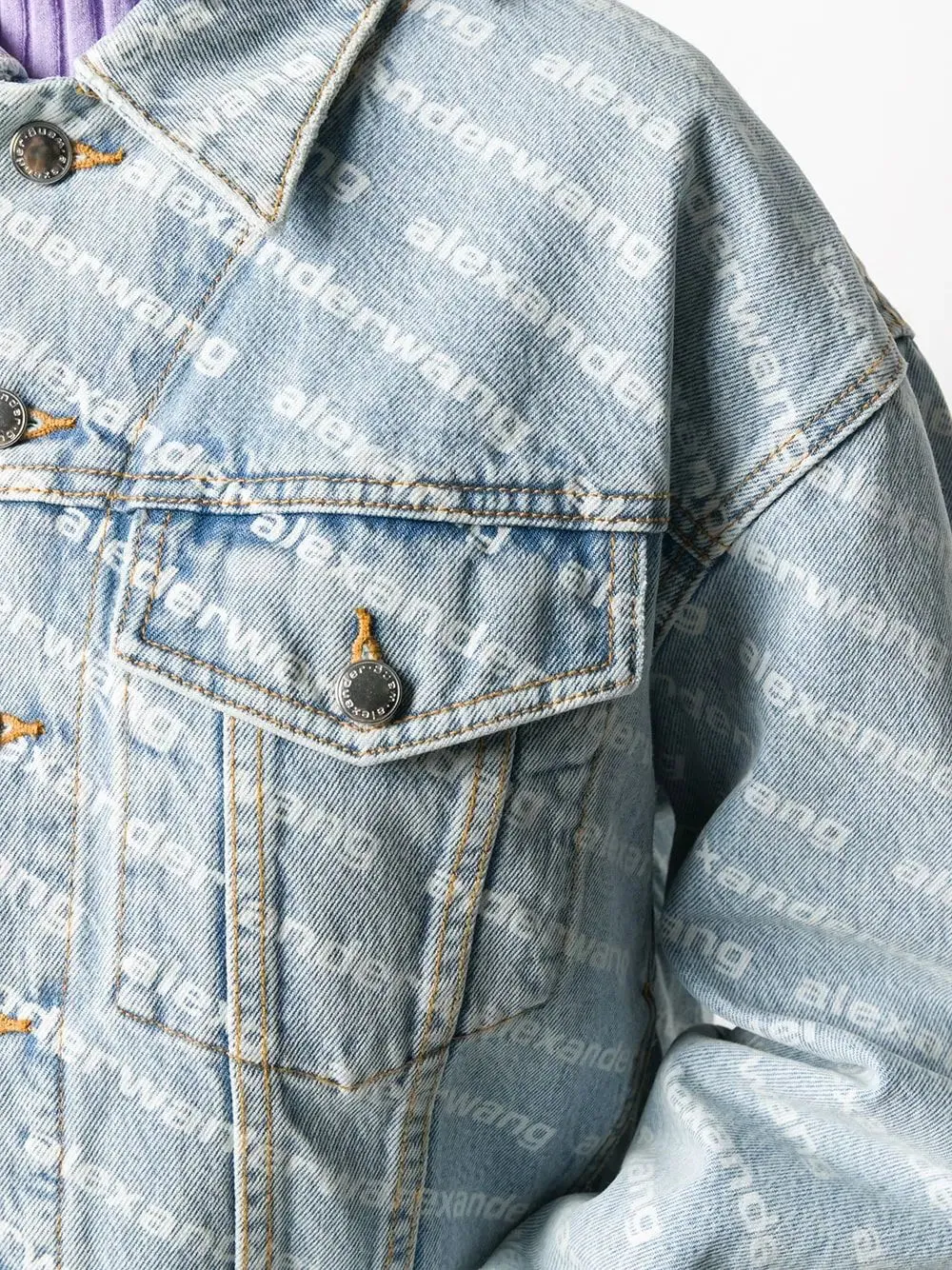 Falling Back Logo Jacket In Denim