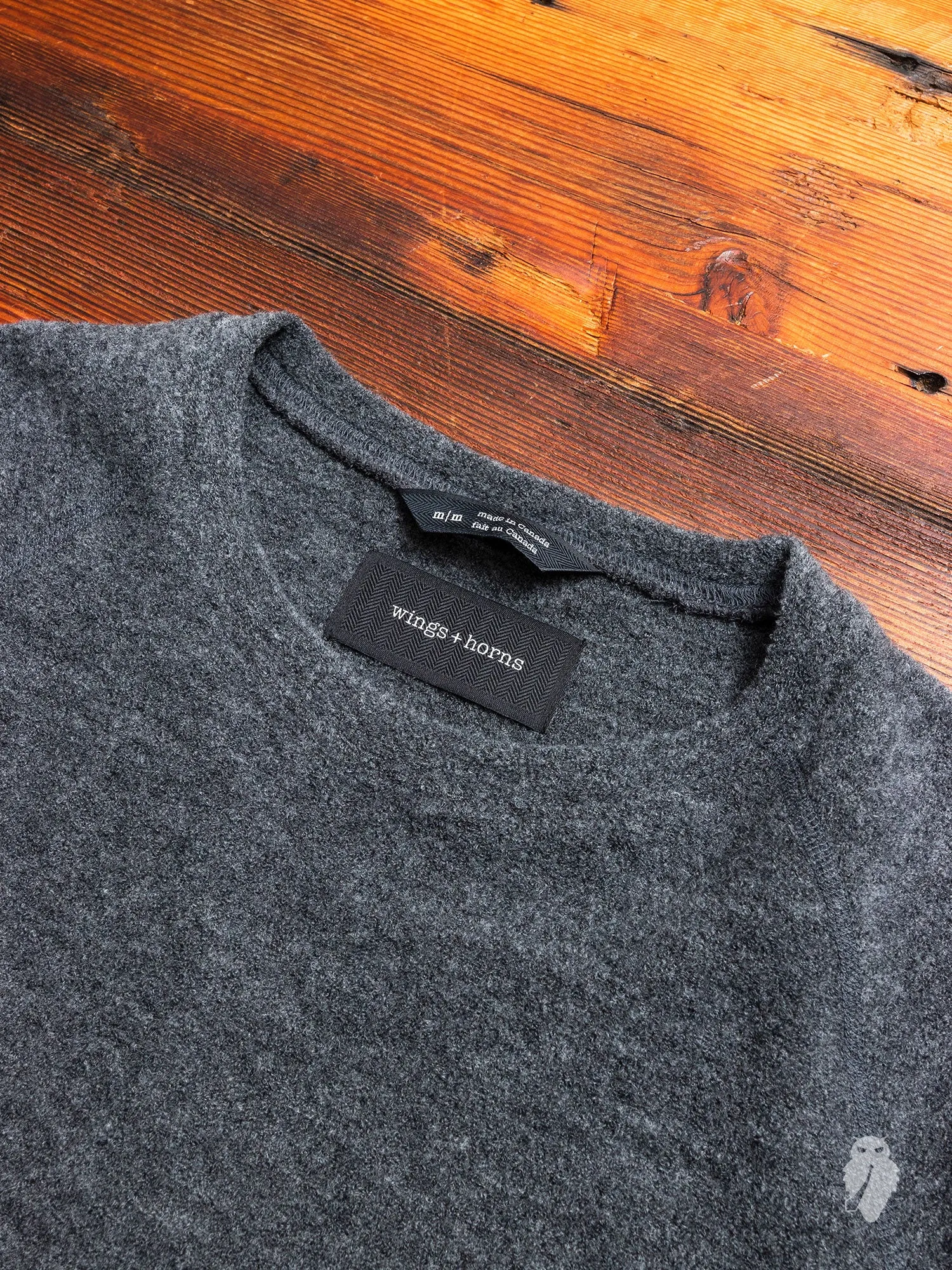 Felted Wool Crewneck Sweater in Heather Grey