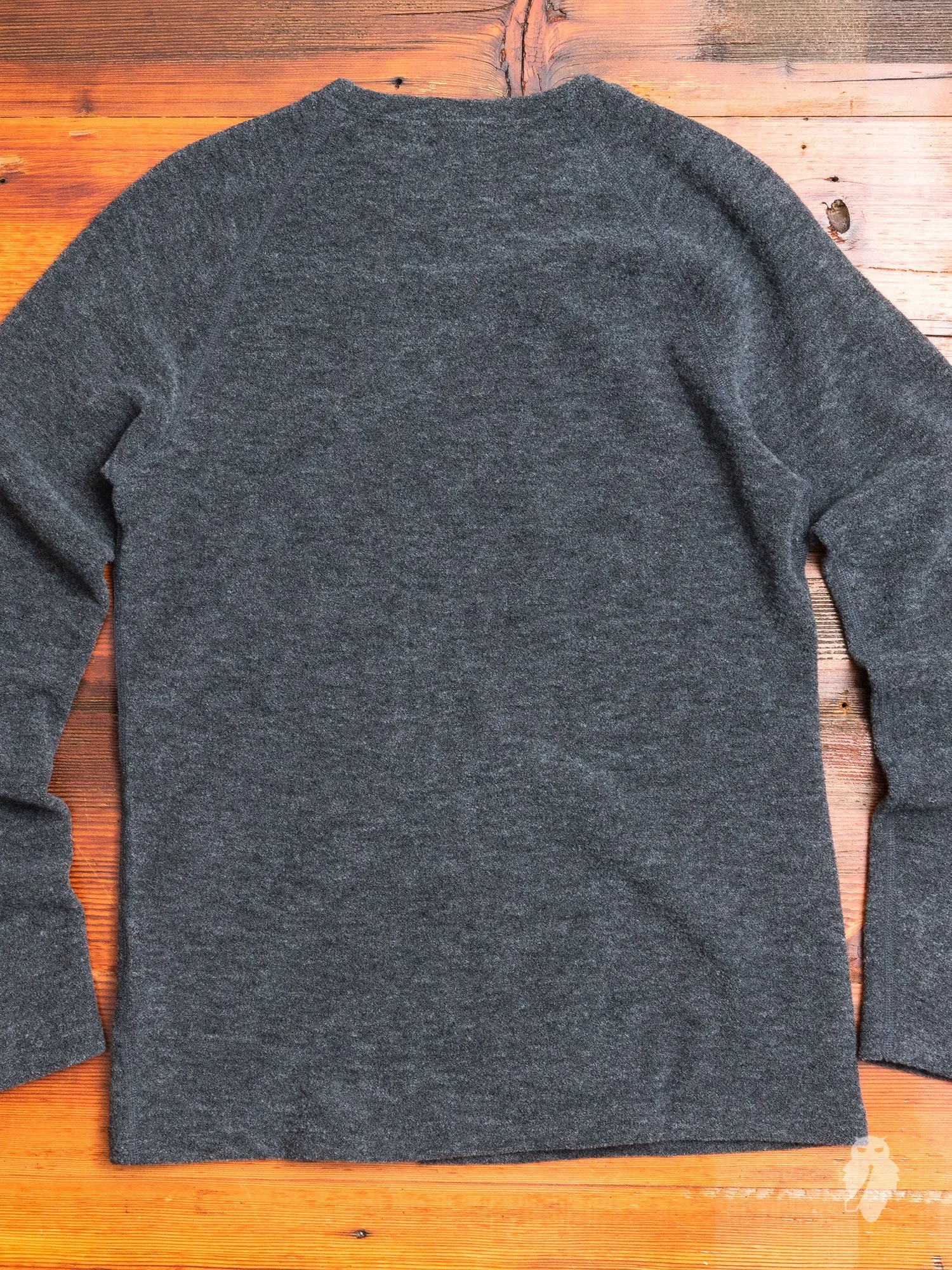 Felted Wool Crewneck Sweater in Heather Grey