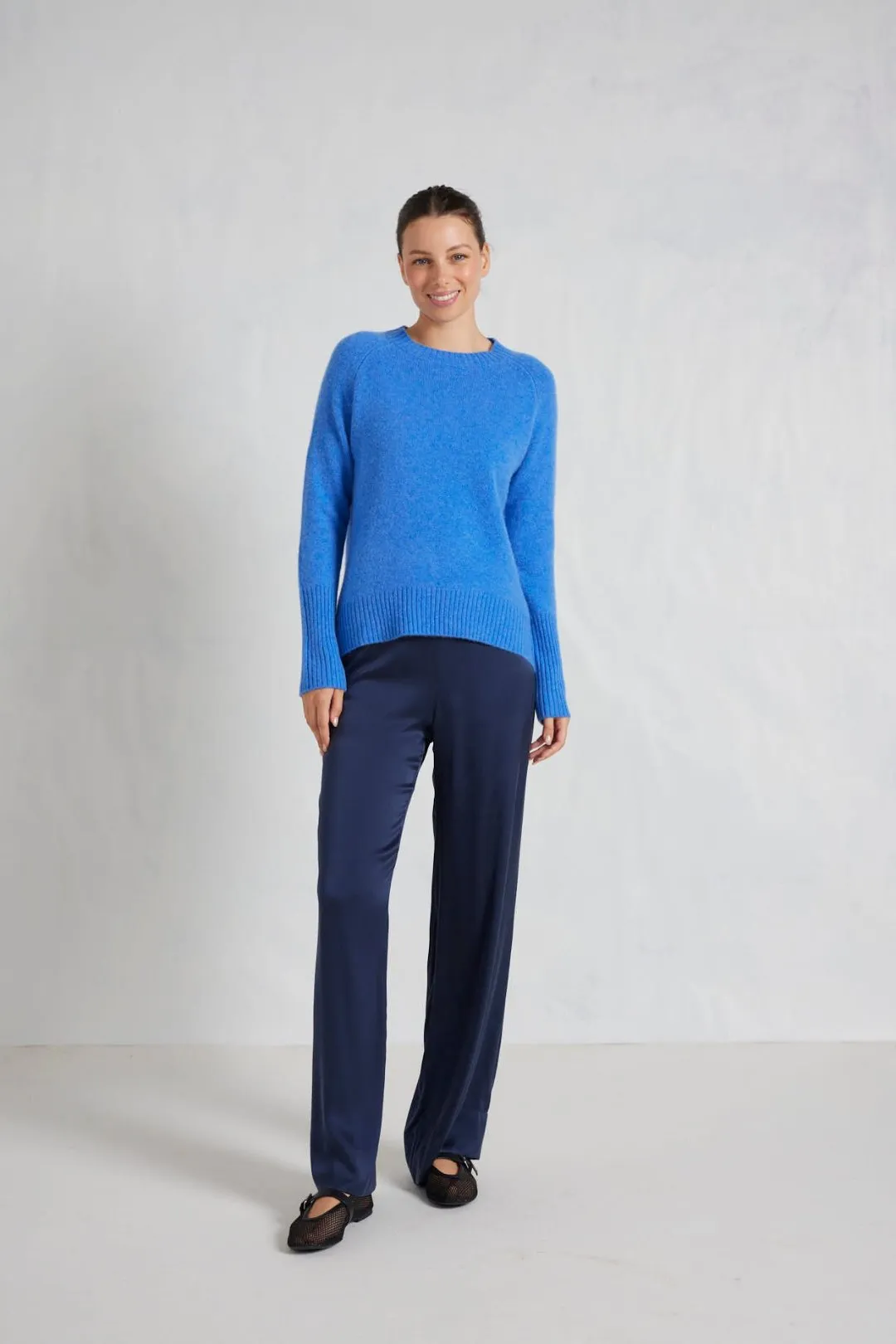 Fifi Crew Cashmere Sweater in Lagoon