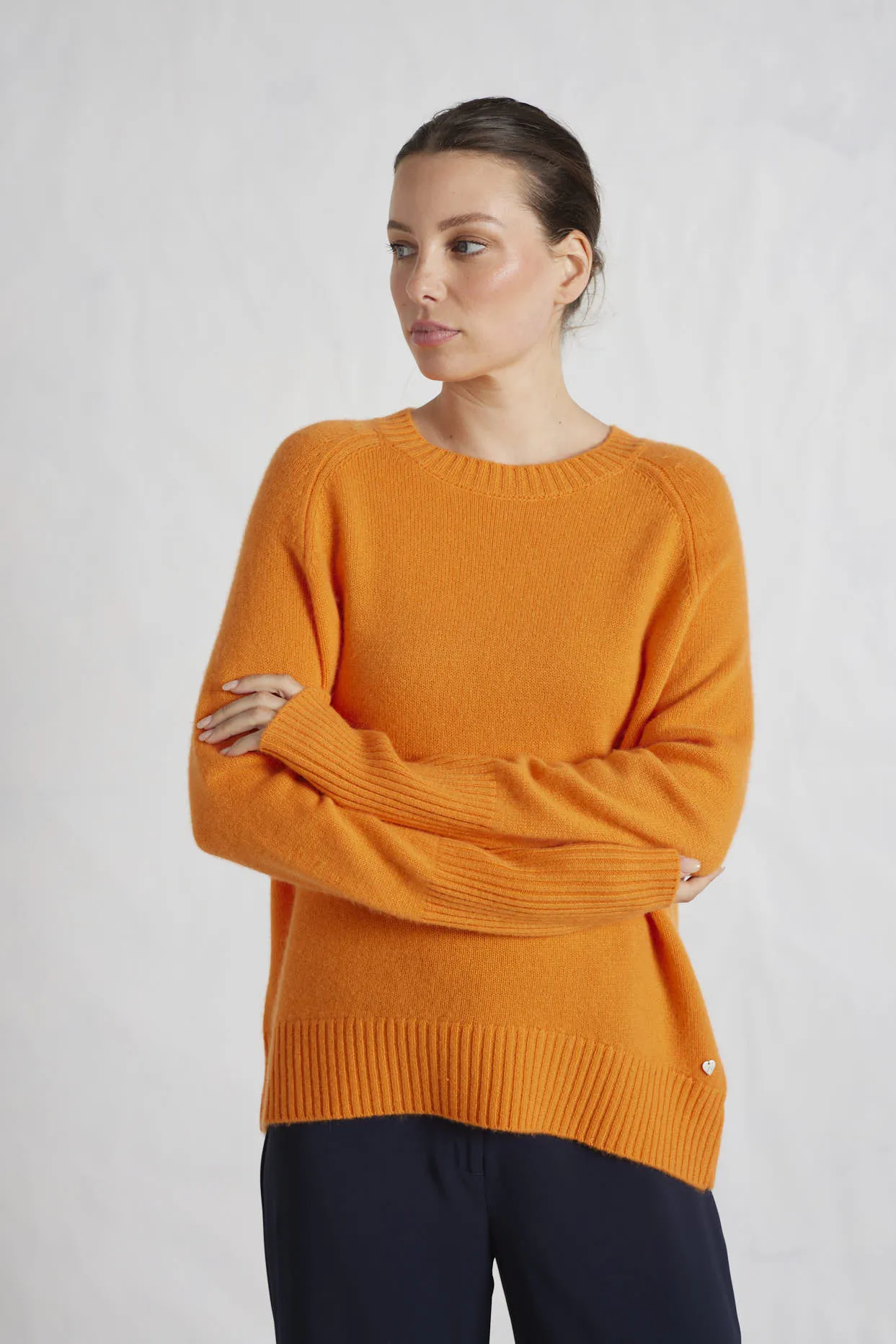 Fifi Crew Cashmere Sweater in Sunset