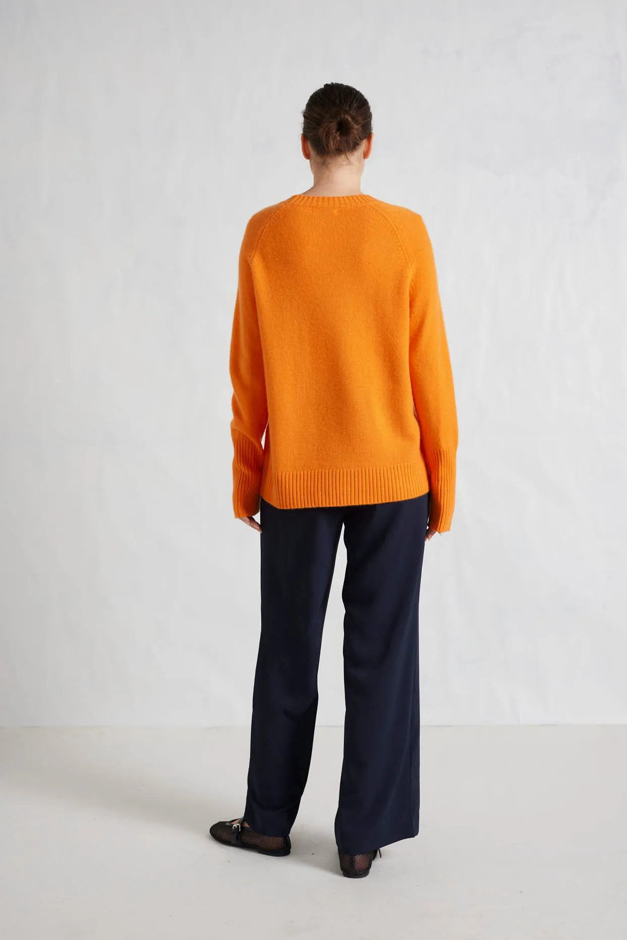 Fifi Crew Cashmere Sweater in Sunset