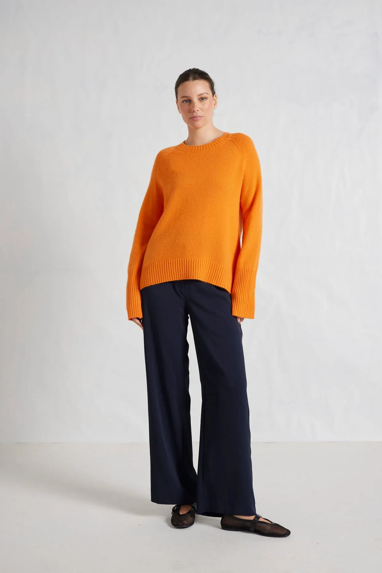 Fifi Crew Cashmere Sweater in Sunset