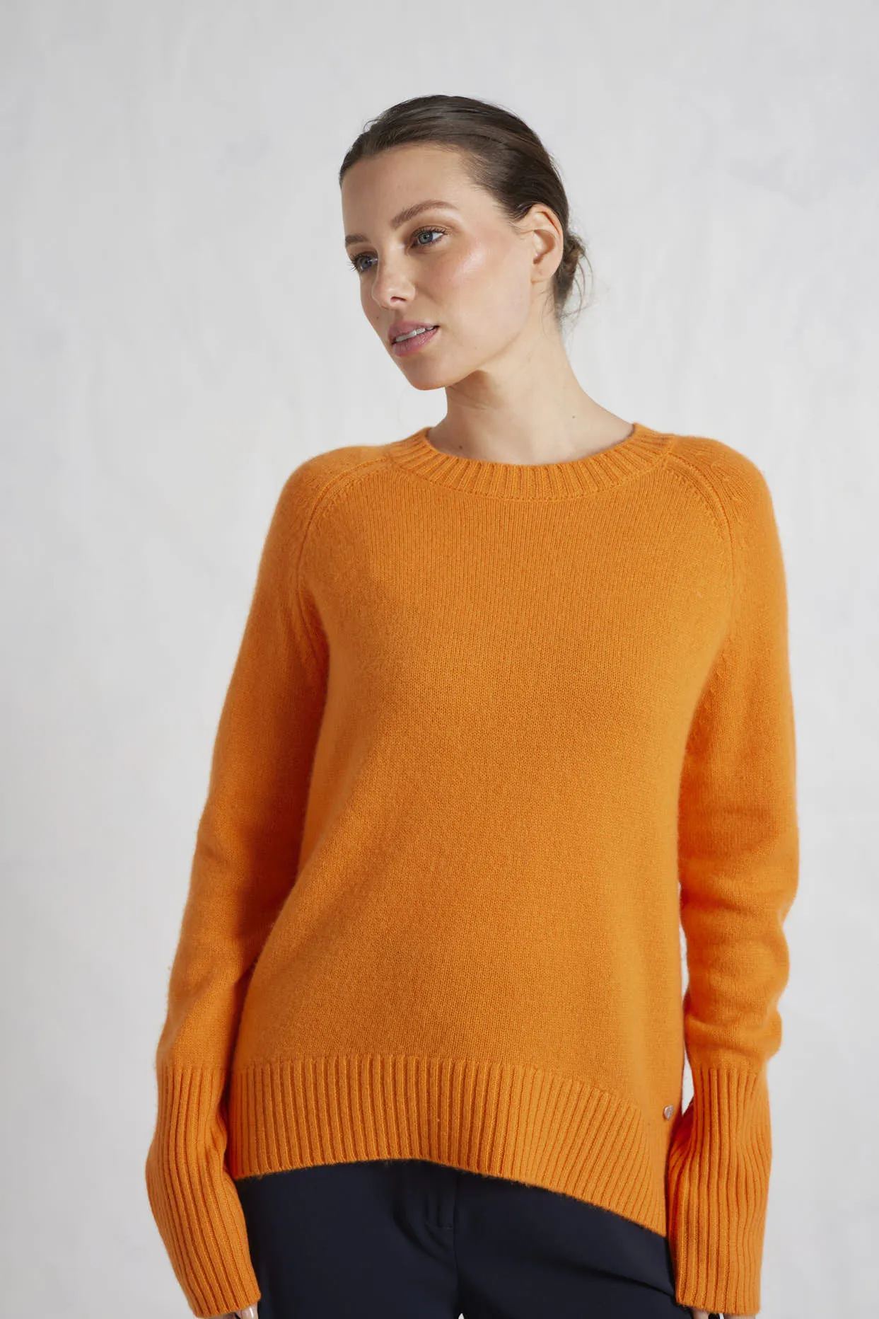 Fifi Crew Cashmere Sweater in Sunset