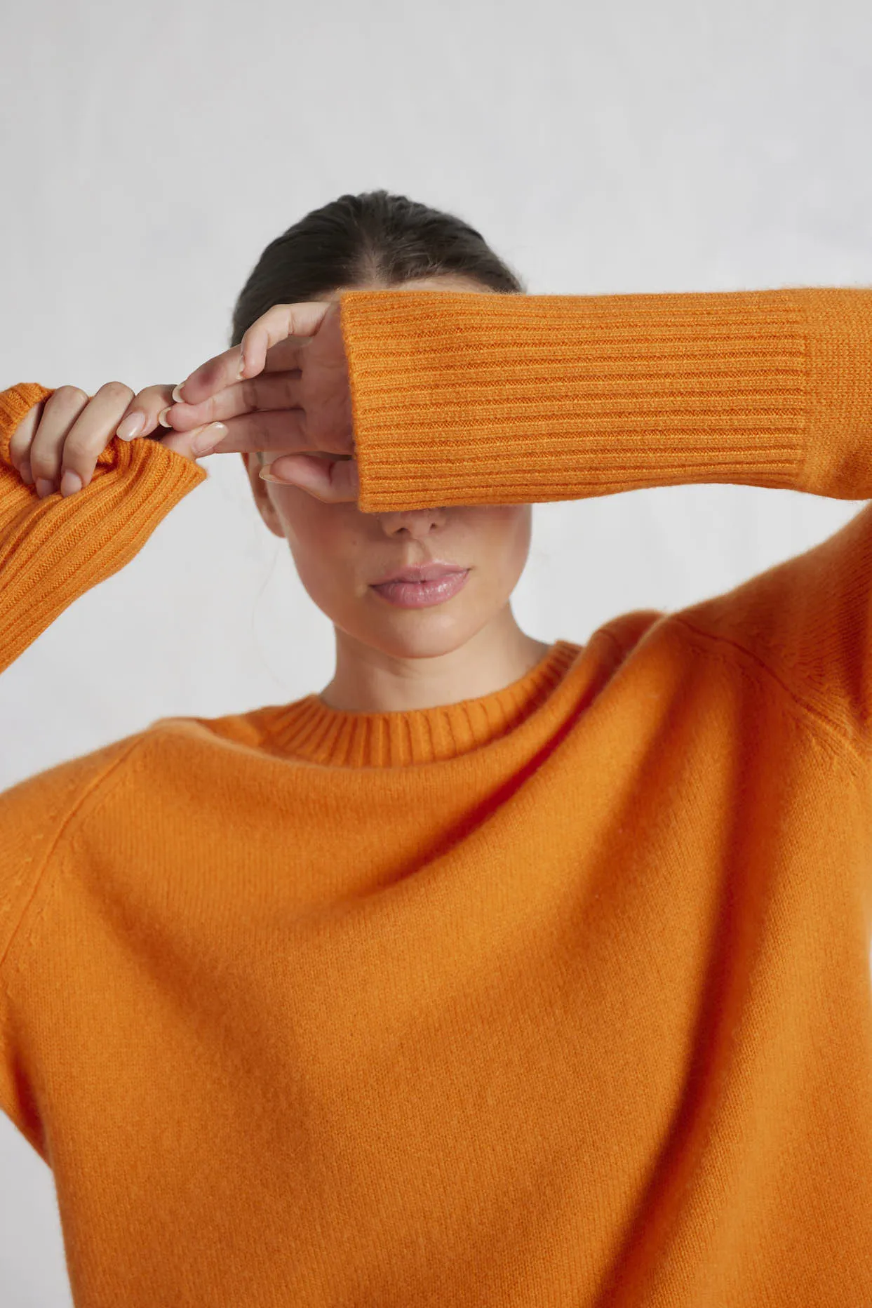 Fifi Crew Cashmere Sweater in Sunset