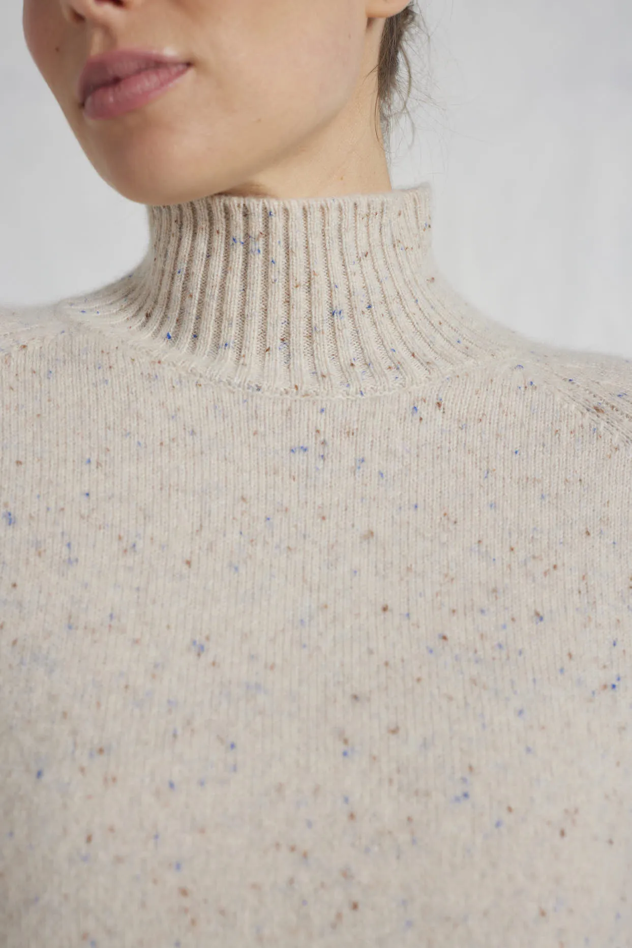 Fifi Polo Cashmere Sweater in Seashell