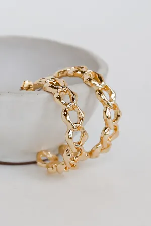 FINAL SALE - Monica Gold Chainlink Hoop Earrings