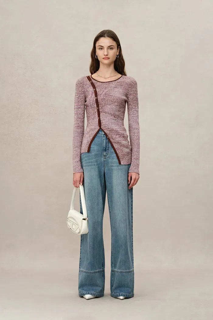 Fluttera Side-Slit Sweater in High-Stretch Knit