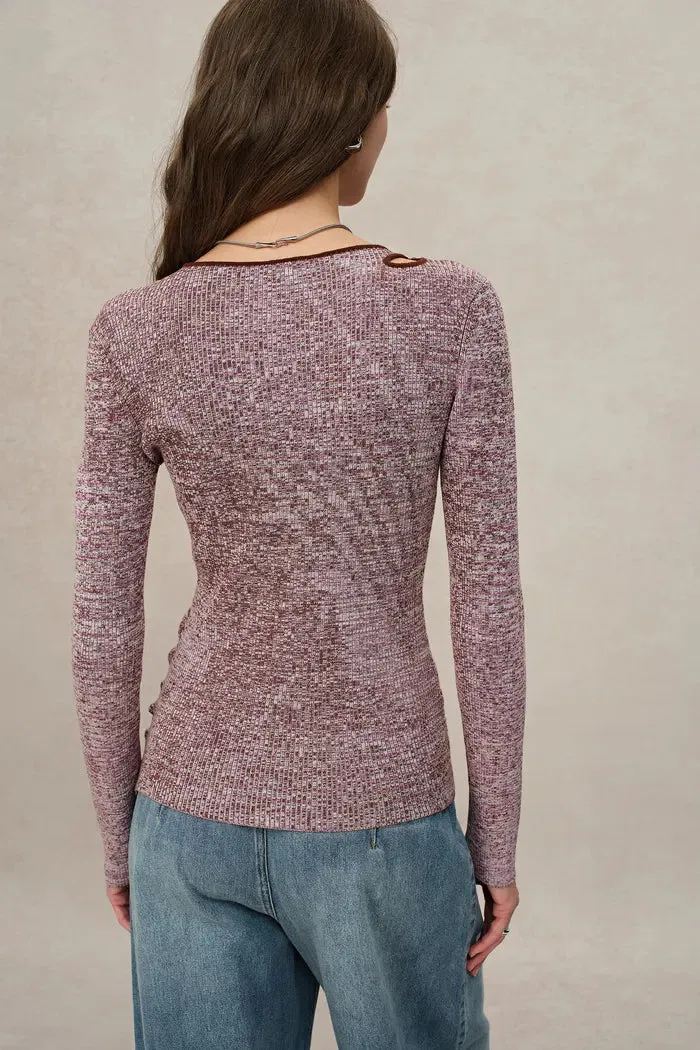 Fluttera Side-Slit Sweater in High-Stretch Knit