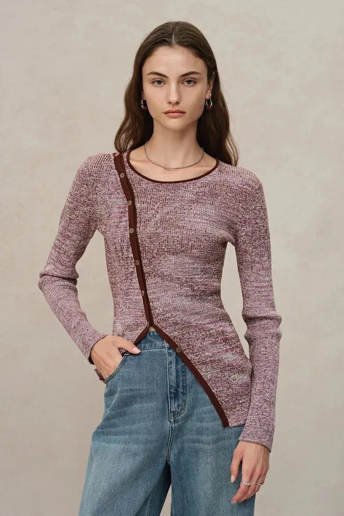 Fluttera Side-Slit Sweater in High-Stretch Knit